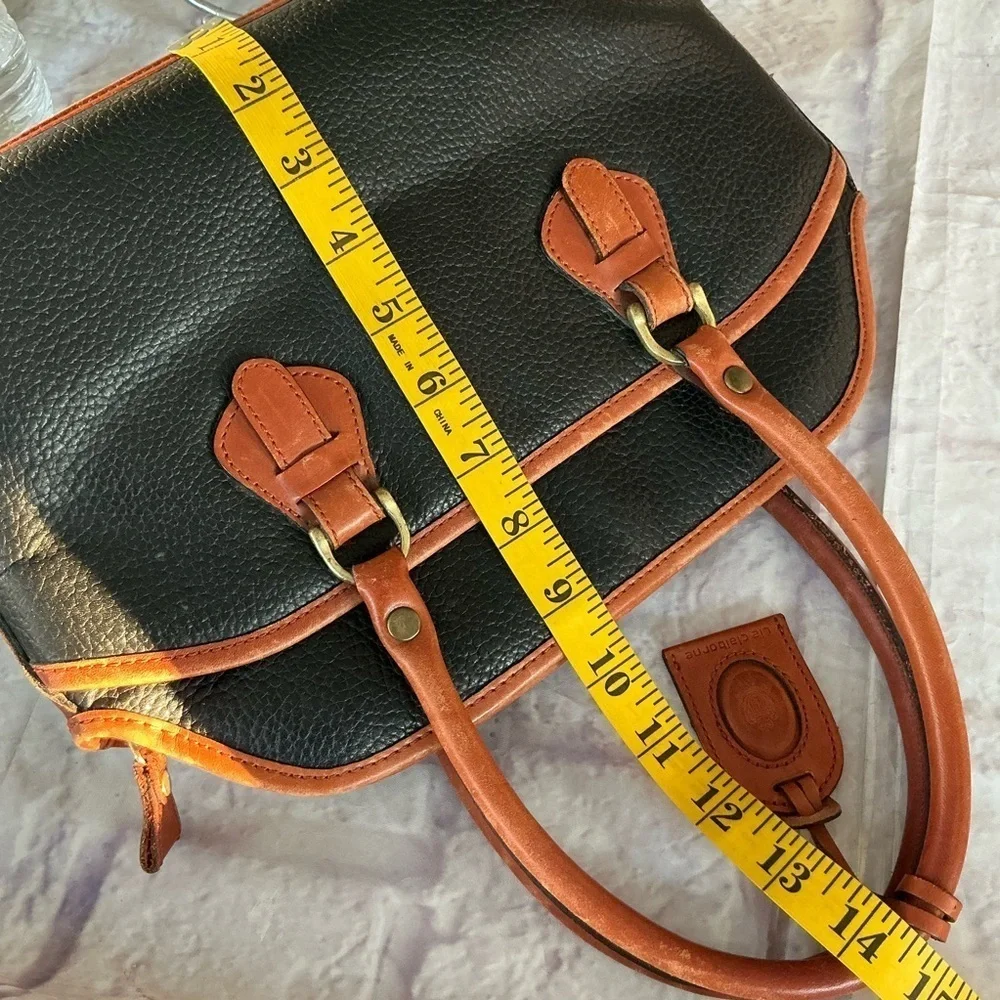 Vintage 80s Liz Claiborne Blue Pebbled Leather Handbag